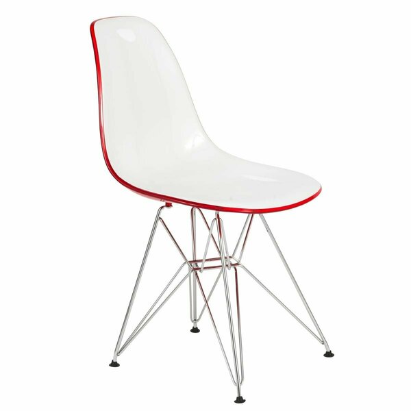 Kd Americana 32 x 18.40 x 17 in. Cresco Molded 2-Tone Eiffel Side Chair White Red KD3034433